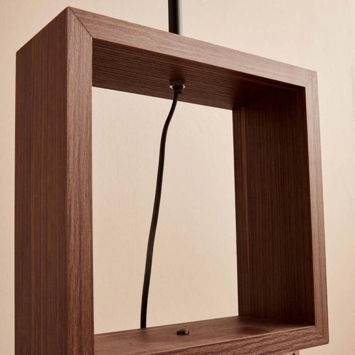Opviq AYD-3470 Lámpara de Pie de Madera y Tela Beige